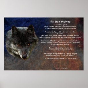 Die beiden WOLVES CHEROKEE TALE Art Poster