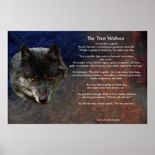 Die beiden WOLVES CHEROKEE TALE Art Poster (Vorne)