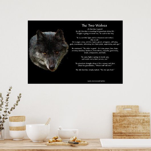 Die beiden WOLVES CHEROKEE TALE Art Poster (Küche)