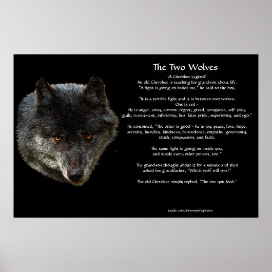 Die beiden WOLVES CHEROKEE TALE Art Poster (Vorne)