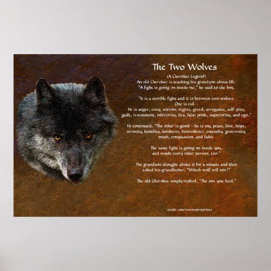 Die beiden WOLVES CHEROKEE TALE Art Poster (Vorne)