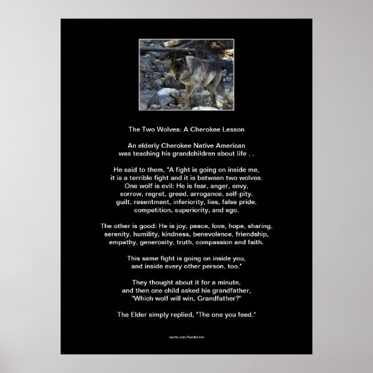 Die beiden WOLVES CHEROKEE TALE Art Poster (Vorne)