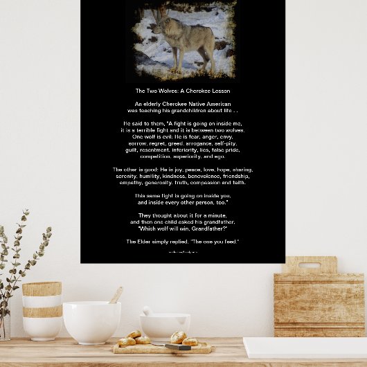 Die beiden WOLVES CHEROKEE TALE Art Poster (Küche)