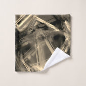 Die beigefarbenen Quadrate mit Pinselstrichen Badhandtuch Set (Waschlappen)