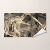 Die beigefarbenen Quadrate mit Pinselstrichen Badhandtuch Set (Handtuch)