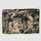 Die beigefarbenen Quadrate mit Pinselstrichen Golfhandtuch (Horizontal)