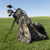 Die beigefarbenen Quadrate mit Pinselstrichen Golfhandtuch (Gras)