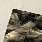 Die beigefarbenen Quadrate mit Pinselstrichen Strandtuch (Beispiel)