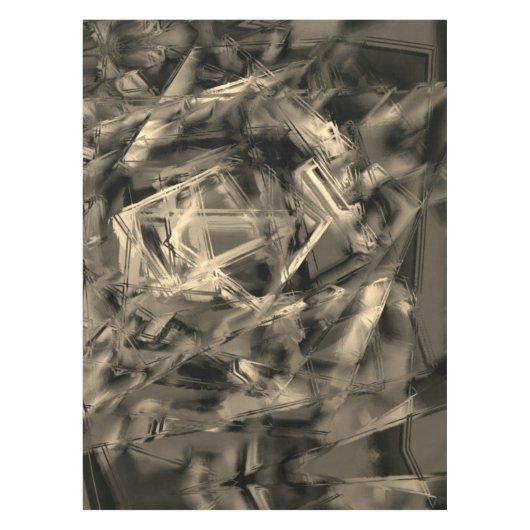 Die beigefarbenen Quadrate mit Pinselstrichen Tischdecke (Vorderseite)