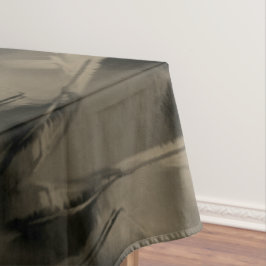 Die beigefarbenen Quadrate mit Pinselstrichen Tischdecke