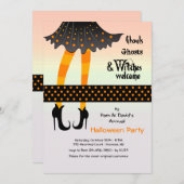 Die Bein-Halloween-Party-Einladung der Hexe Einladung (Vorne/Hinten)