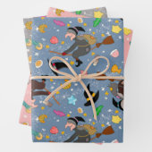 Die Bejana kommt nachts mit dem Besenmuster Geschenkpapier Set (Beispiel)