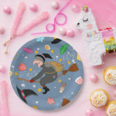 Die Bejana kommt nachts mit dem Besenmuster Pappteller (Party)