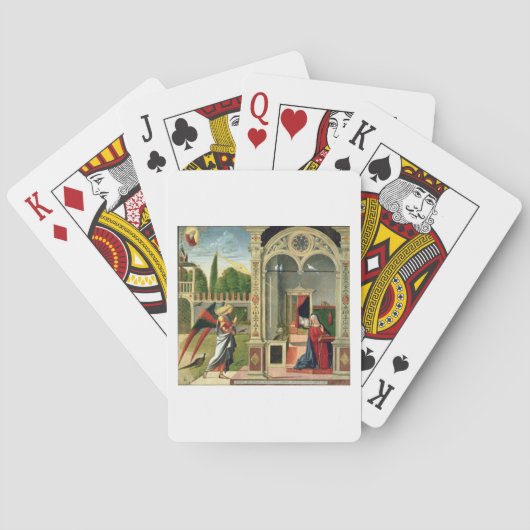 Die Bekanntmachung (Öl auf Tafel) 2 Spielkarten (Rückseite)