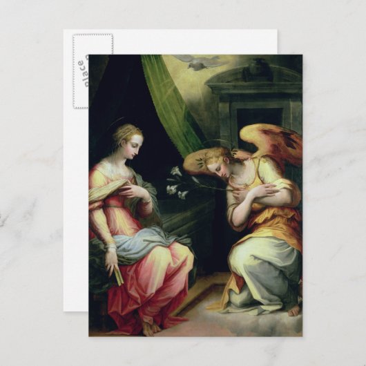 Die Bekanntmachung (Öl auf Tafel) 3 Postkarte (Vorne/Hinten)