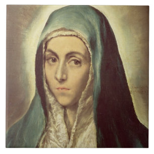 Die beklagende Jungfrau (Öl auf Leinwand) Fliese