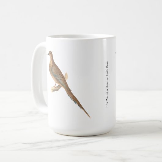 Die beklagende Taube (Carolina Turtle Dove) NY Vög Kaffeetasse (Vorderseite Links)