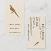 Die beklagende Taube (Carolina Turtle Dove) NY Vög Visitenkarte (Vorne/Hinten)