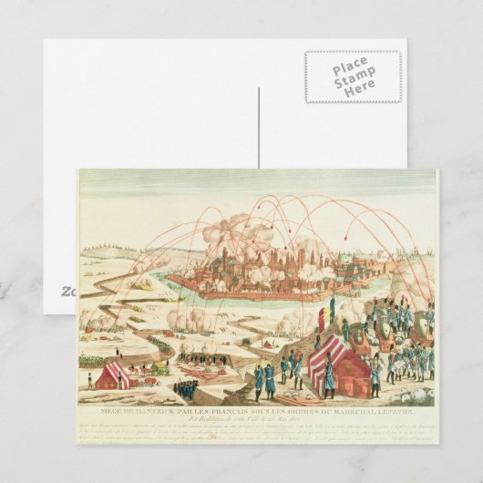 Die Belagerung Danzigs Postkarte (Vorne/Hinten)