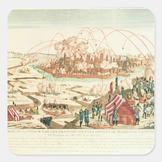 Die Belagerung Danzigs Quadratischer Aufkleber (Vorderseite)