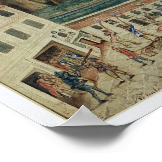 Die Belagerung der Bastille, 1789 Poster (Ecke)