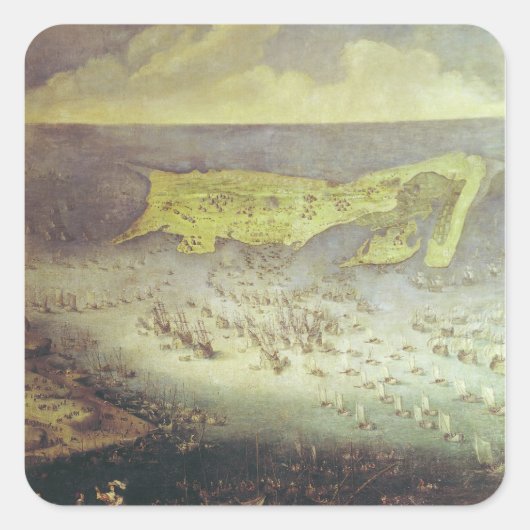 Die Belagerung der Ile de Re Quadratischer Aufkleber (Vorderseite)