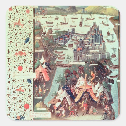 Die Belagerung Konstantinopels Quadratischer Aufkleber (Vorderseite)