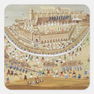 Die Belagerung von Athen im Jahre 1827, vom Quadratischer Aufkleber