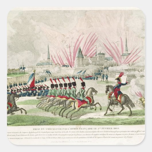 Die Belagerung von Saragossa Quadratischer Aufkleber (Vorderseite)