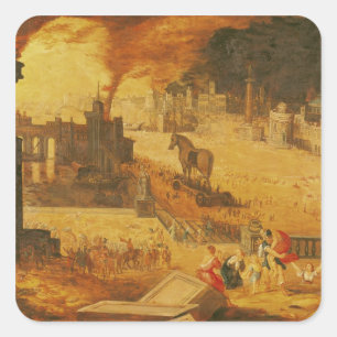 Die Belagerung von Troja Quadratischer Aufkleber