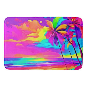Die belebte Tropical Shore Art Badematte