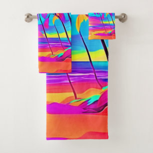 Die belebte Tropical Shore Art Badhandtuch Set