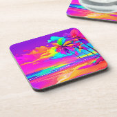Die belebte Tropical Shore Art Getränkeuntersetzer (Linke Seite)
