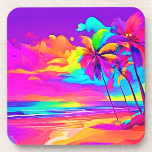 Die belebte Tropical Shore Art Getränkeuntersetzer