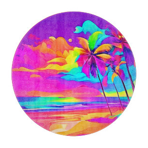 Die belebte Tropical Shore Art Schneidebrett