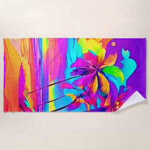 Die belebte Tropical Shore Art Strandtuch