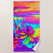 Die belebte Tropical Shore Art Strandtuch (Vorderseite)