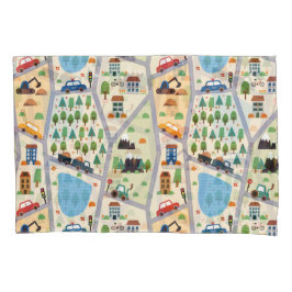 Die belebten Stadtwege für Kinder Kissenbezug