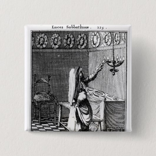 Die Beleuchtung der Sabbat-Kerzen Button (Vorderseite)