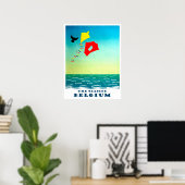 Die belgische Küste, die Drachen, Vintag Poster (Heimbüro)