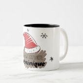 Die beliebte Kaffee-Tasse des Weihnachtsmanns - Pe Zweifarbige Tasse (VorderseiteRechts)