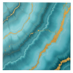 Die beliebte türkisfarbene Blue-Gold-Marmorsammlun Fliese