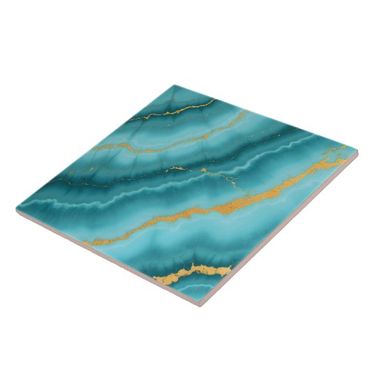 Die beliebte türkisfarbene Blue-Gold-Marmorsammlun Fliese (Seite)