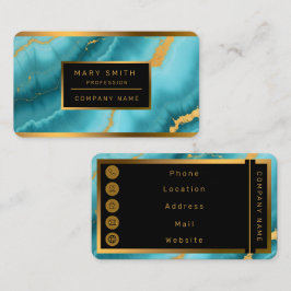 Die beliebte türkisfarbene Blue-Gold-Marmorsammlun Visitenkarte