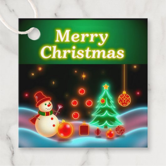 Die beliebte Weihnachts-Neon Holiday Collection Geschenkanhänger (Vorderseite)