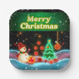 Die beliebte Weihnachts-Neon Holiday Collection Pappteller