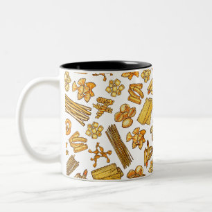 "Die beliebtesten italienischen Lebensmittel und G Zweifarbige Tasse