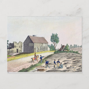 Die Belle Alliance Farm nach der Schlacht Postkarte