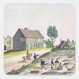 Die Belle Alliance Farm nach der Schlacht Quadratischer Aufkleber