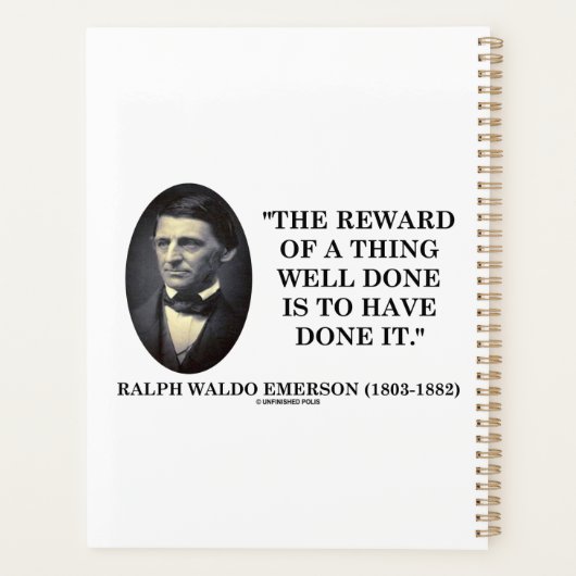 Die Belohnung einer gut gemachten Sache ist, sie g Planer (Rückseite)